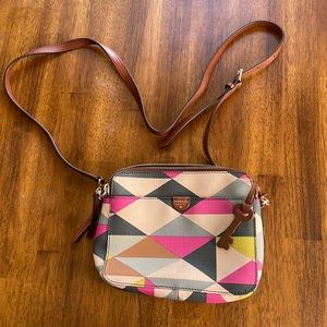 Patterned vinyl leather Fossil crossbody